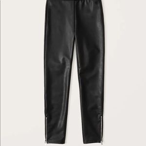 Abercrombie faux leather zip legging